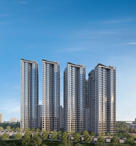 Sattva Courtyard — elevation view of the five residential towers